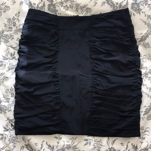 Leifsdottir Navy Ruched Silk Skirt